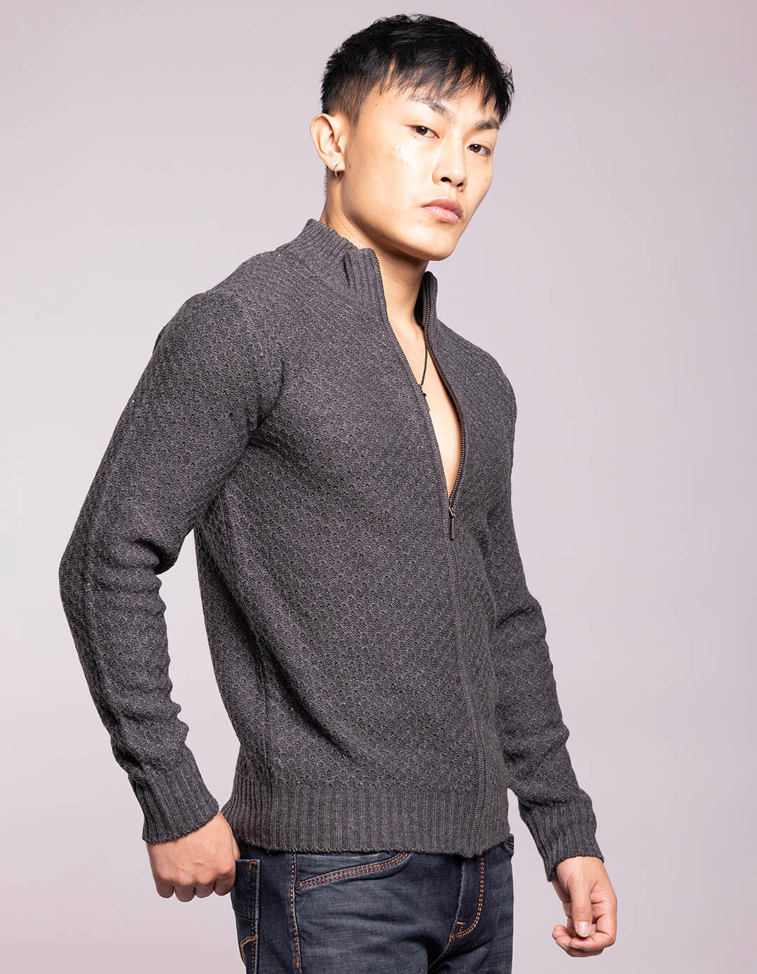 Anthra High Neck Pullover Sweater - Image 4