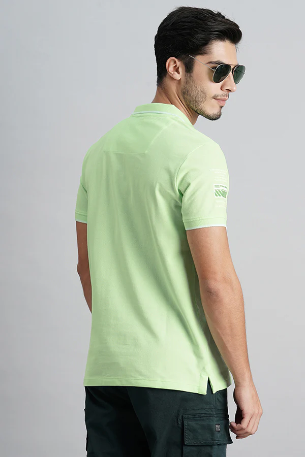 Aptina Green Half Sleeve Pique Polo Tee - Image 4