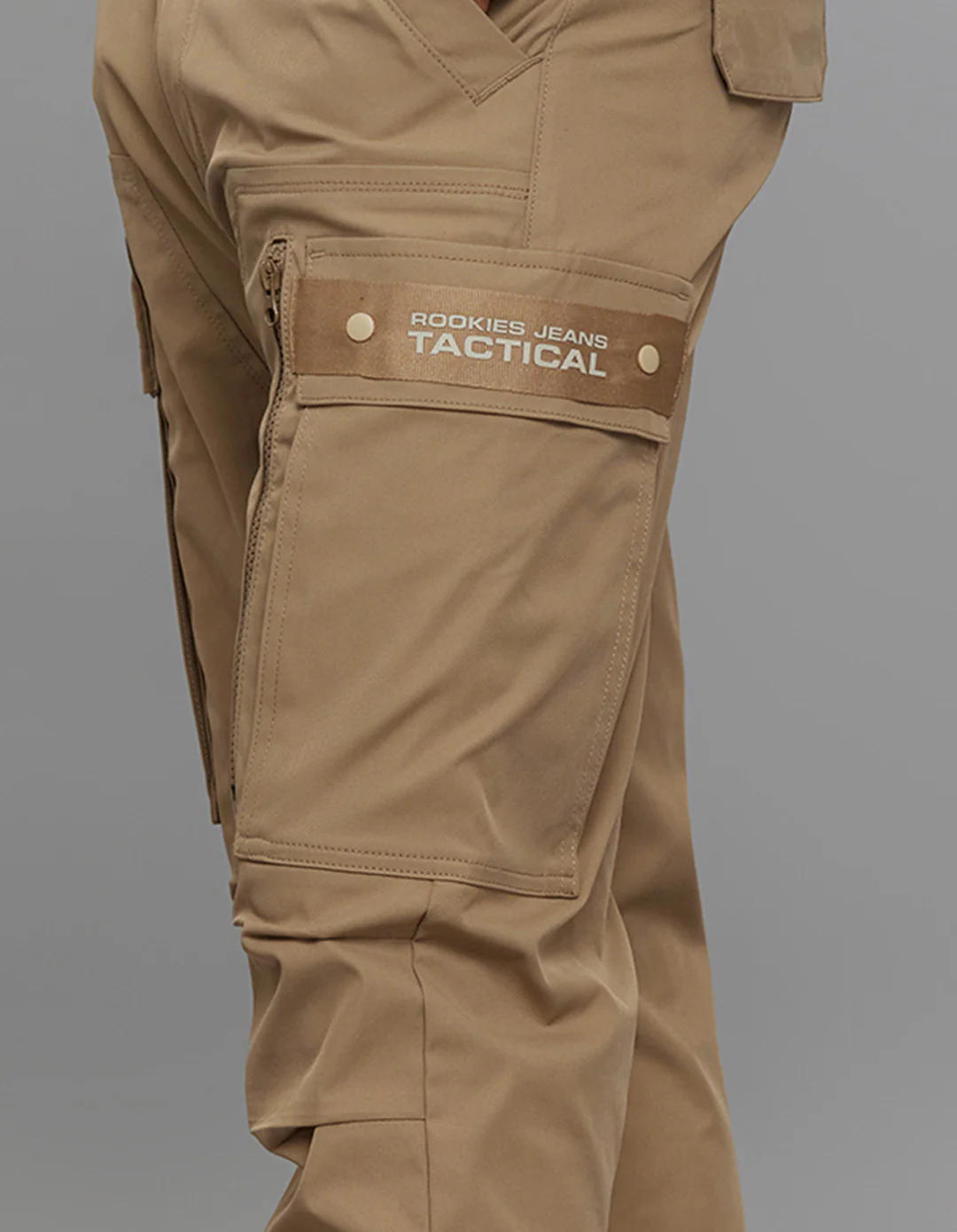 Army Khaki Comfort Straight Fit 100% Polyestor Cargo Pants - Image 5