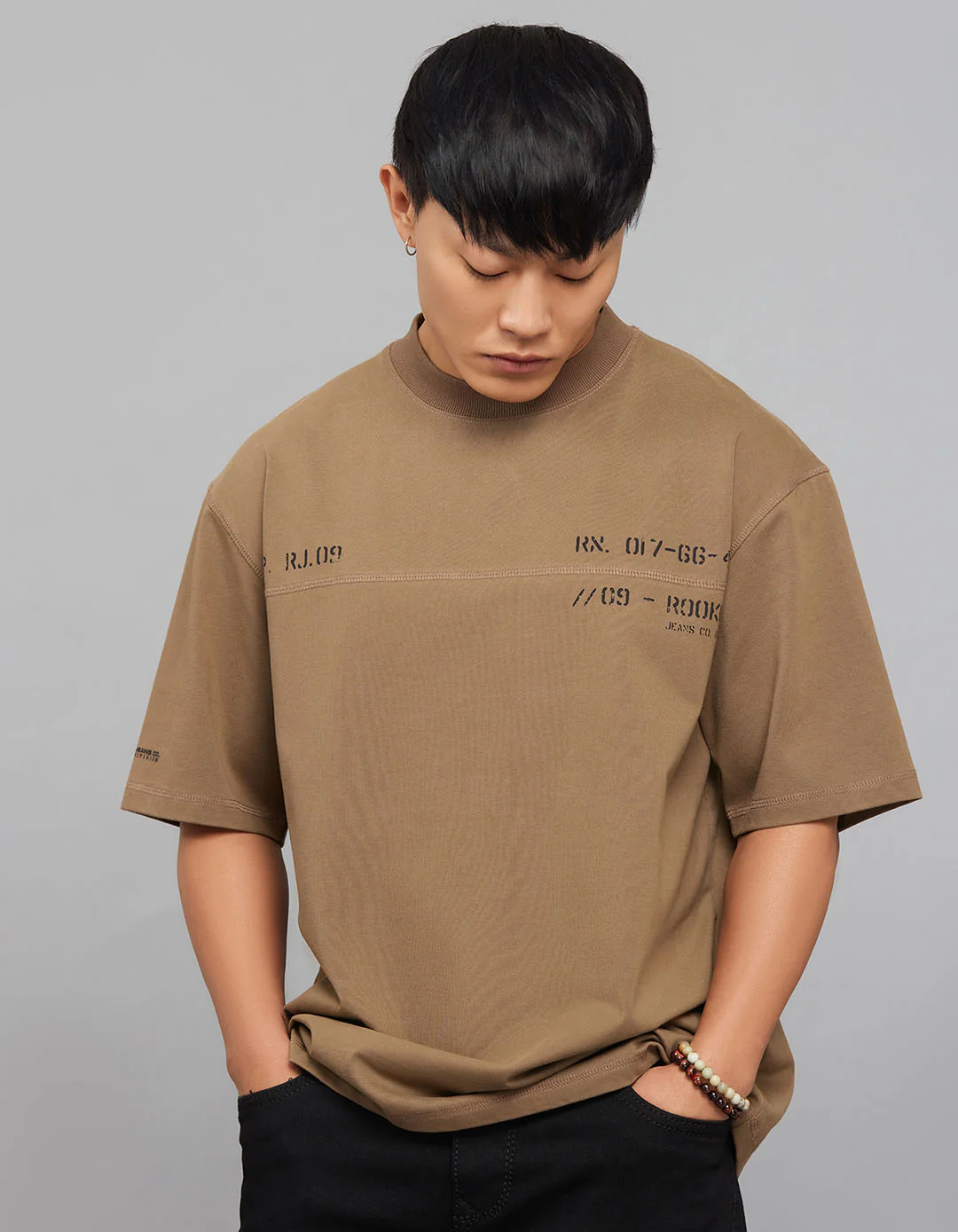 Bean Half Sleeves Round Neck Oversized Tee