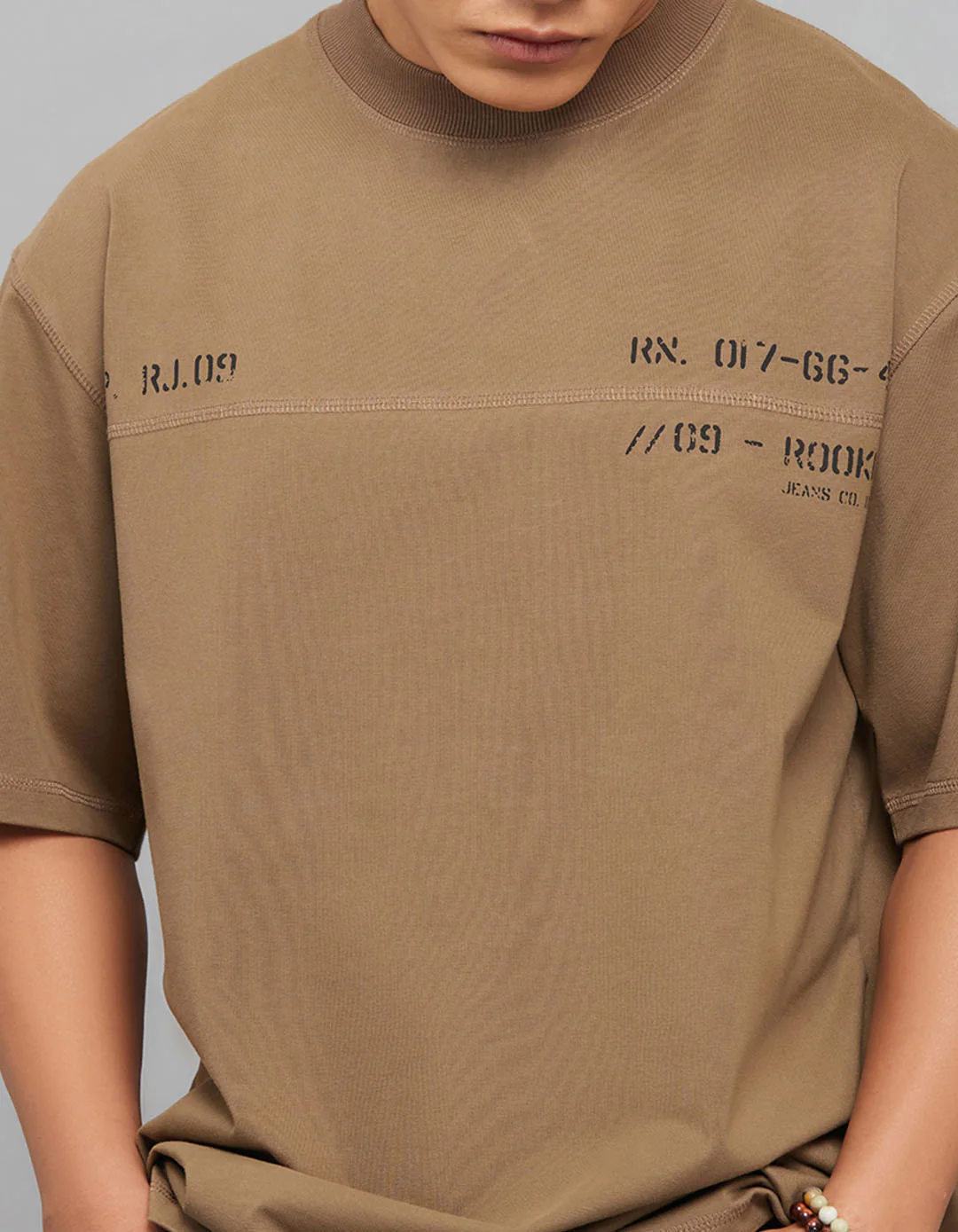 Bean Half Sleeves Round Neck Oversized Tee - Image 6