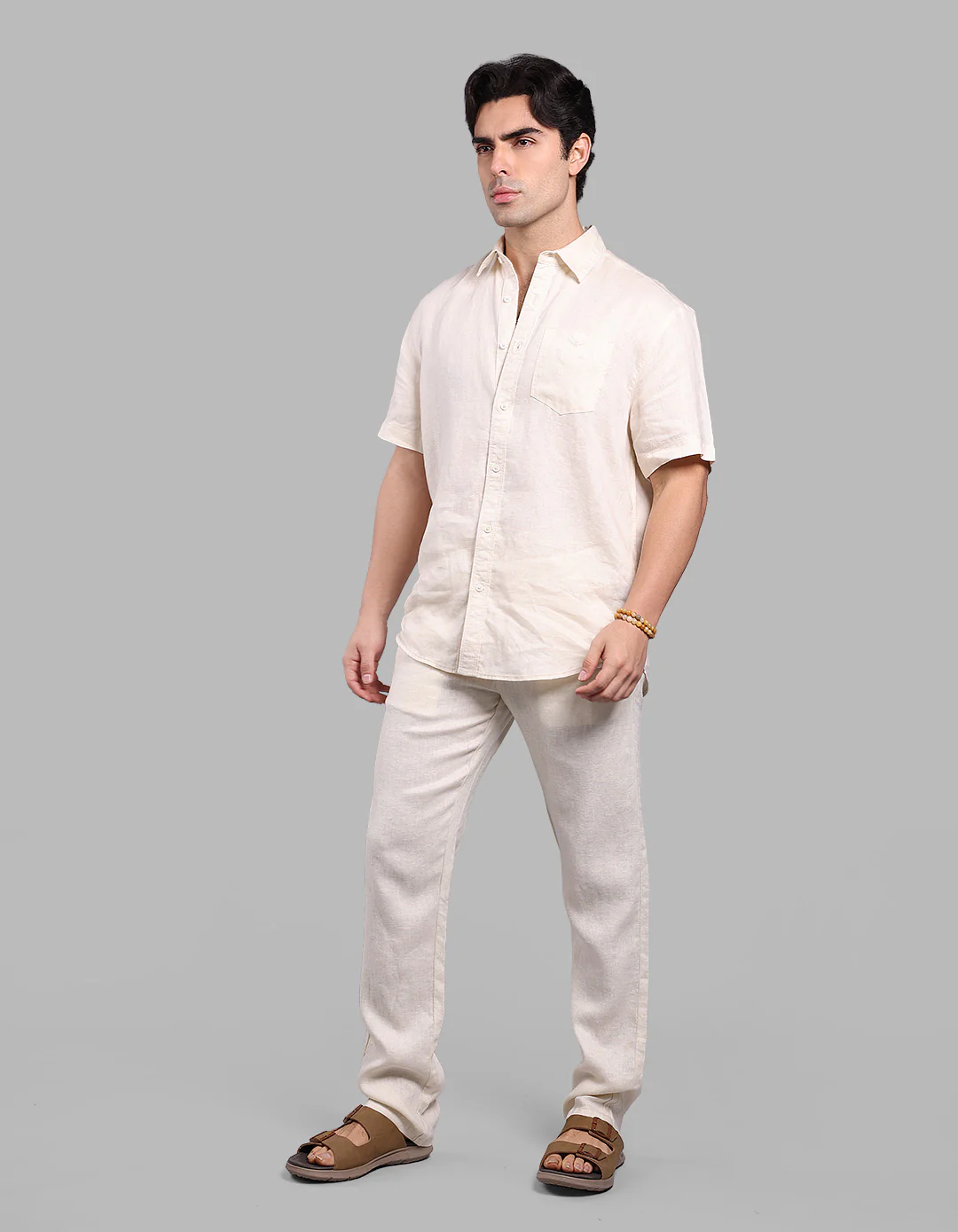 Beige 100% Linen Pant