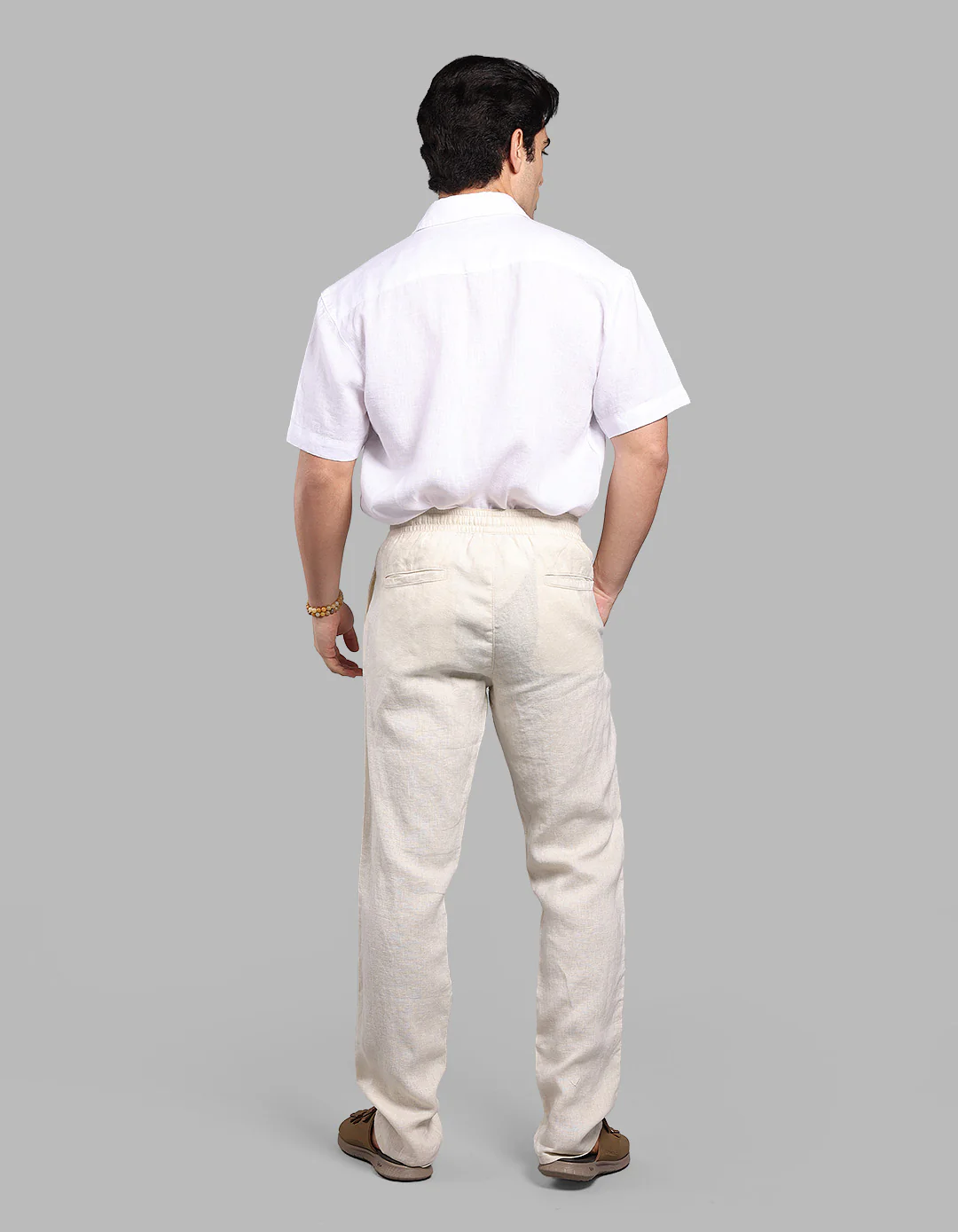 Beige 100% Linen Pant - Image 4