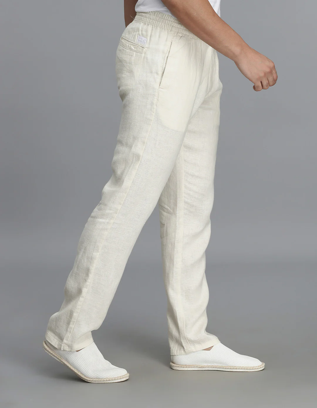 Beige 100% Linen Pant - Image 4