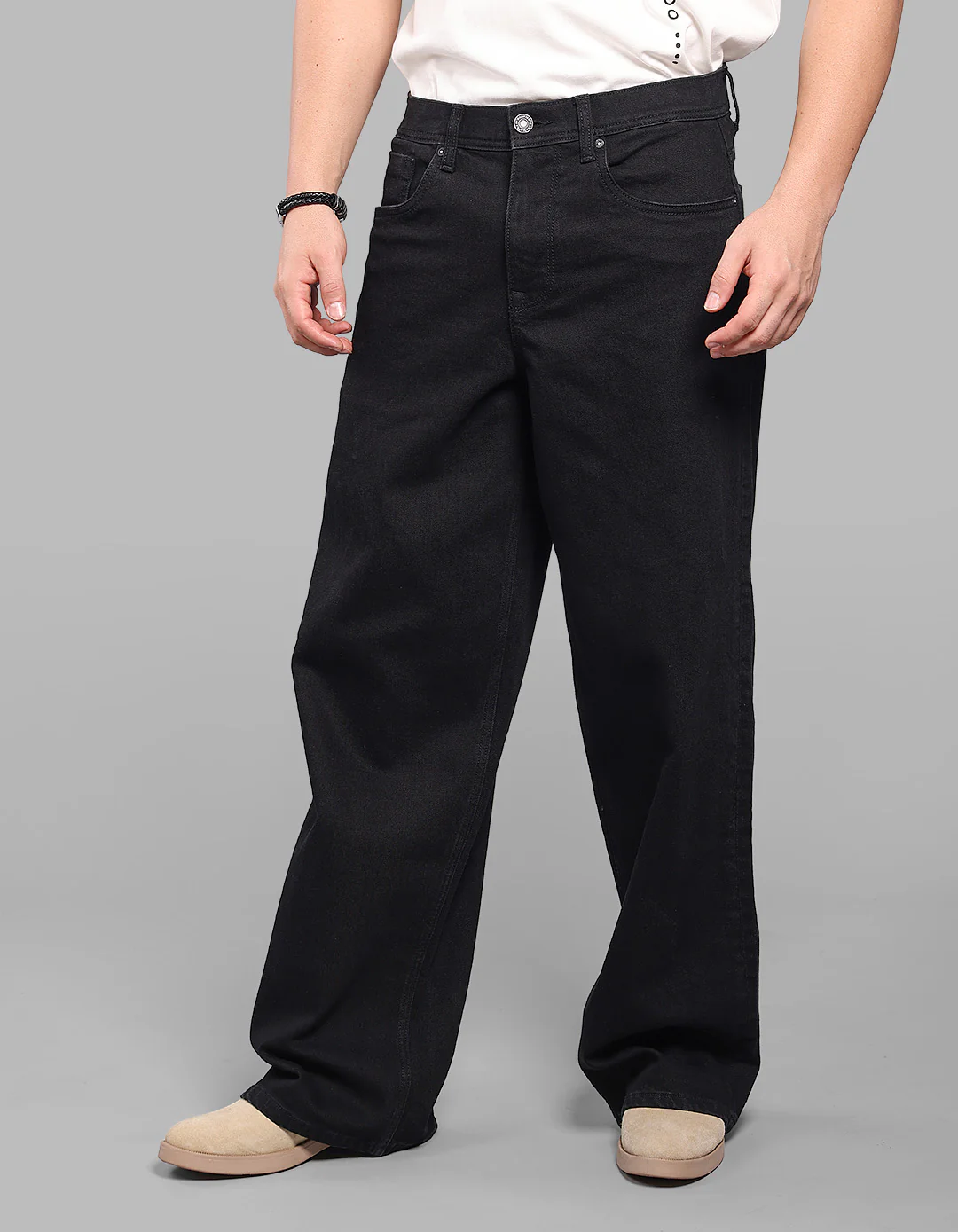 Black Extra Loose Fit Jeans - Image 3