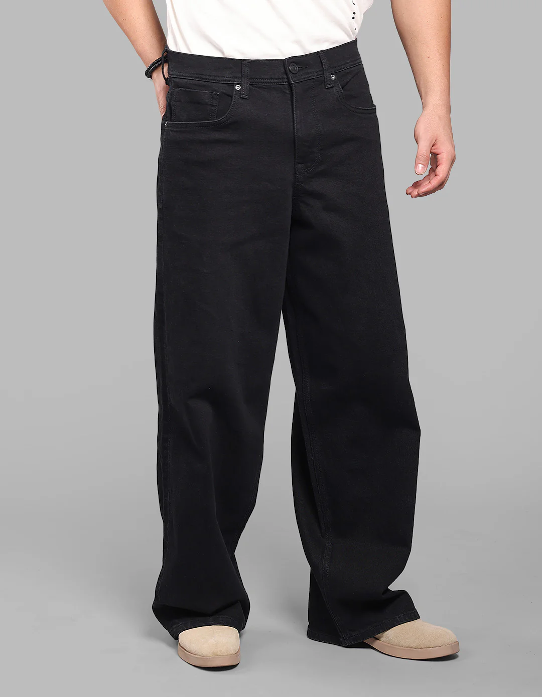 Black Extra Loose Fit Jeans - Image 4