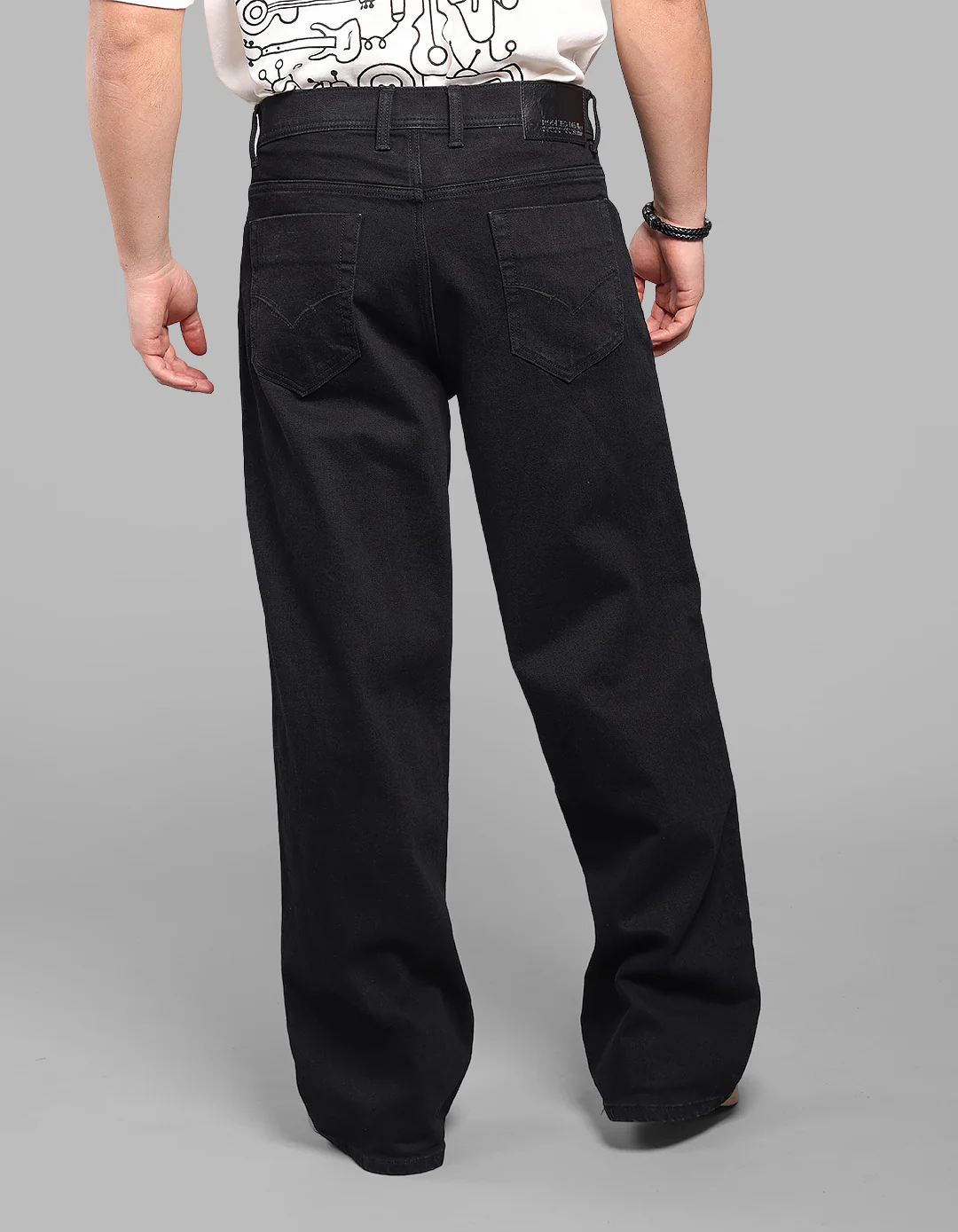 Black Extra Loose Fit Jeans - Image 5
