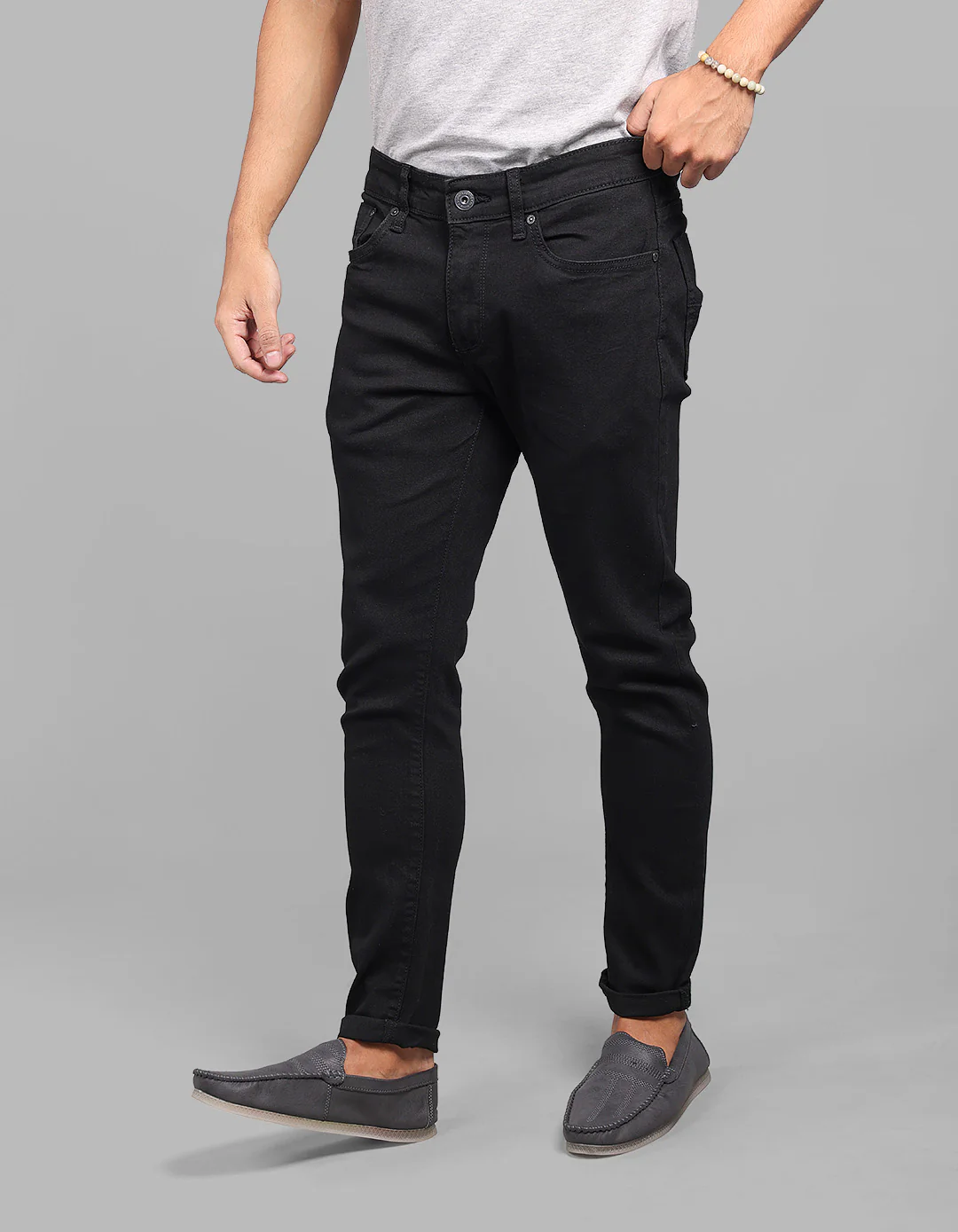 Black Low-Rise Ankle Length Stretch Jeans - Image 3