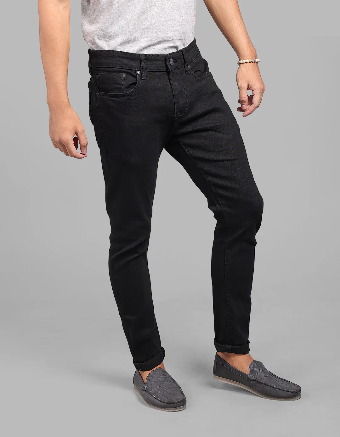 Black Low-Rise Ankle Length Stretch Jeans - Image 4