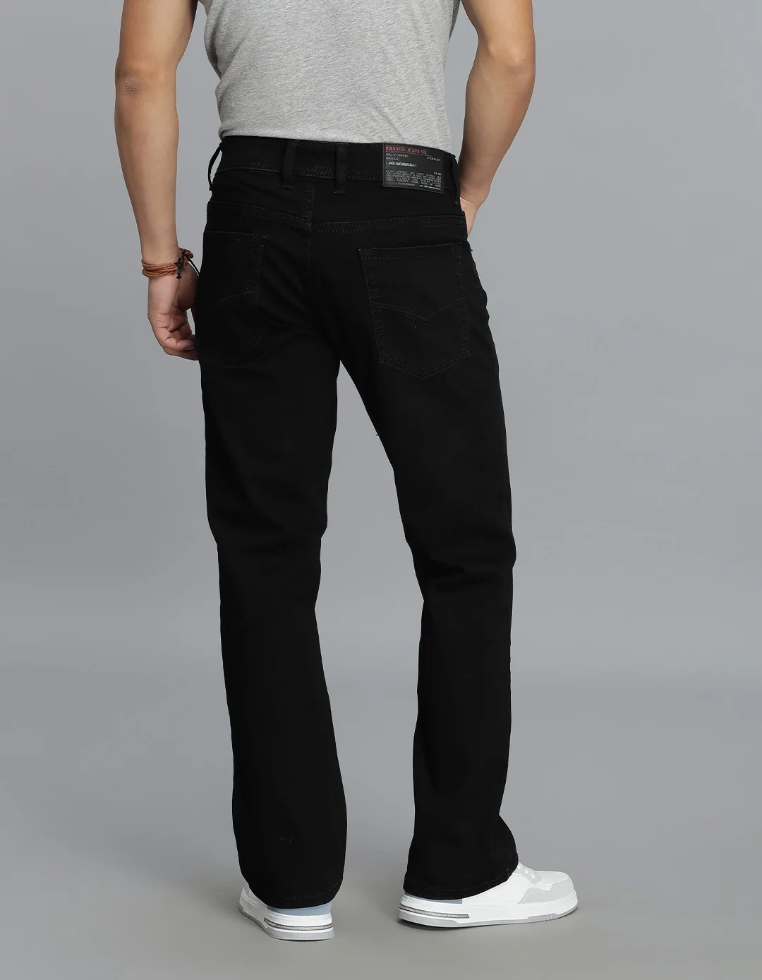 Black Mid Rise Loose Boot Leg Cropped Jeans - Image 5