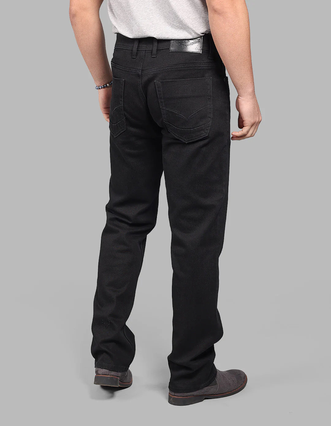 Black Midrise, Comfort And Straight Crop Length Stretch Jeans - Image 5