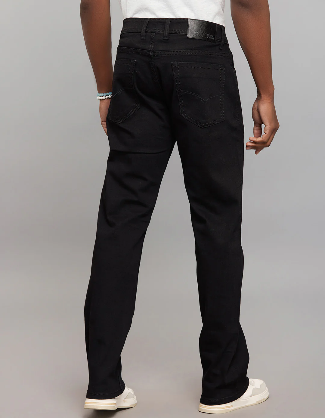 Black Midrise, Comfort And Straight Fit Stretch Jeans - Image 5