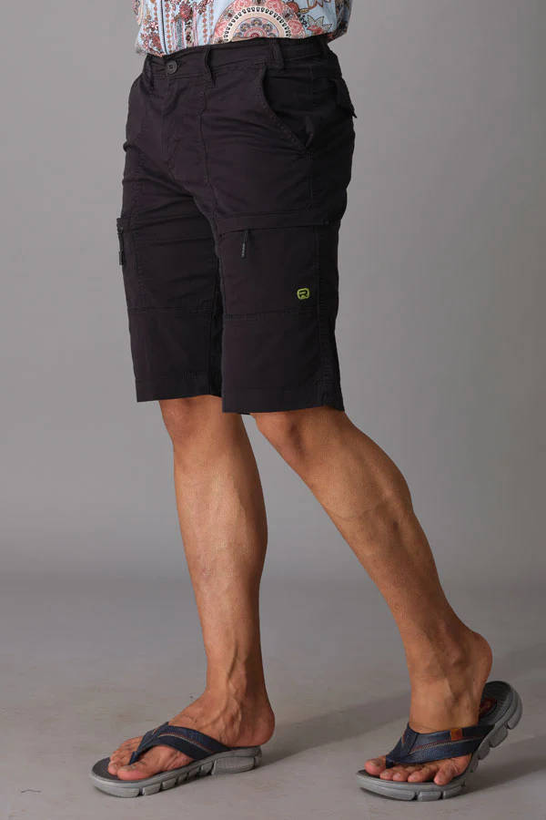 Black Cotton Cargo Short - Image 3