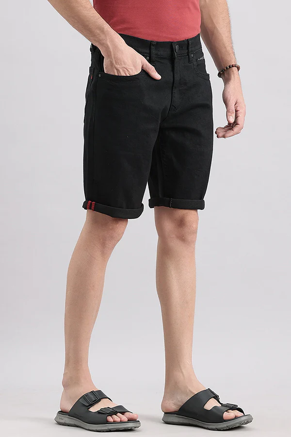Black Denim Short - Image 3