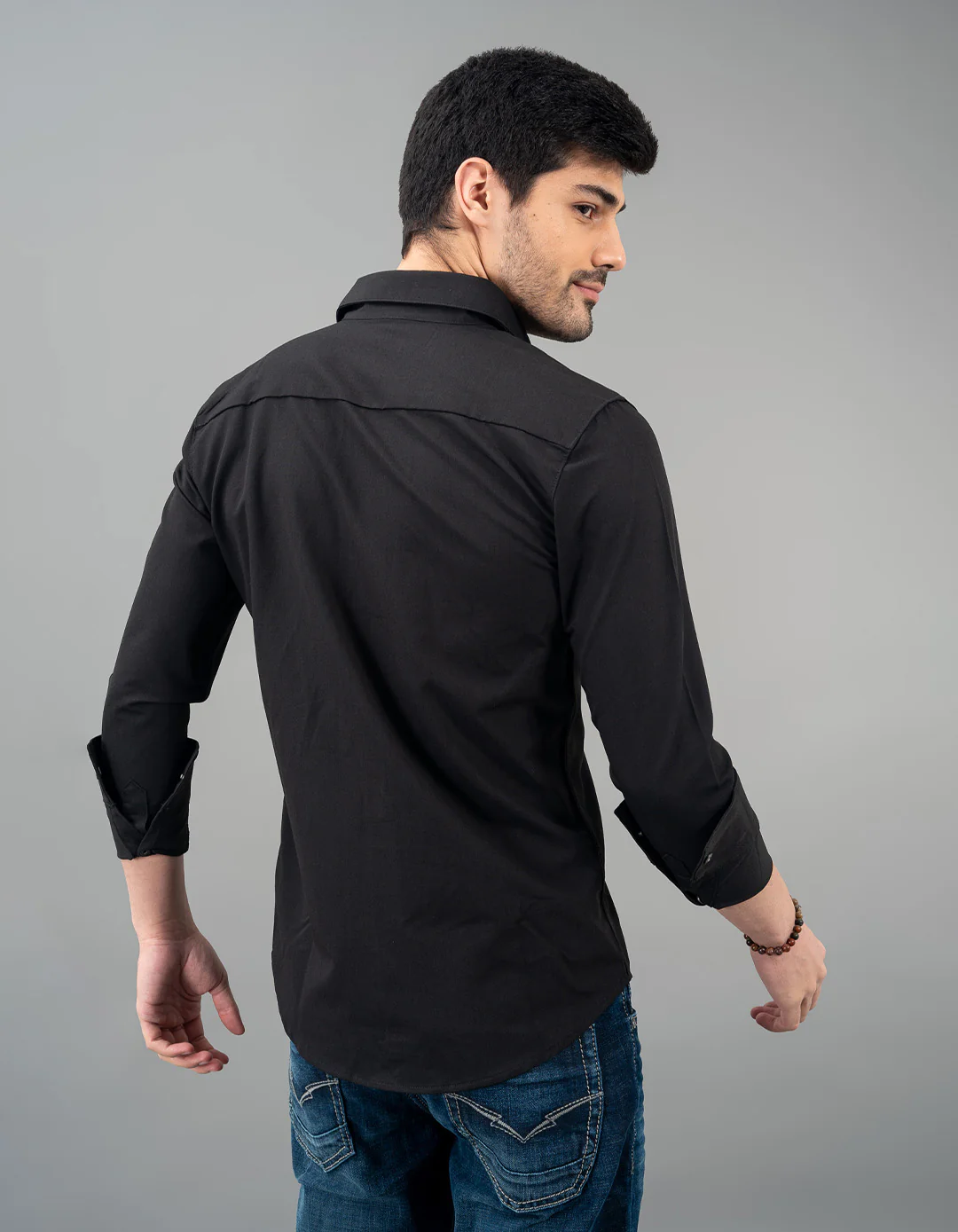 Black Full Sleeve Solid Shirt - Image 5