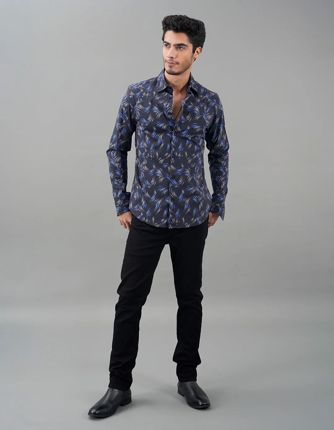 Black Full Sleeves Printed Shirt - Image 2
