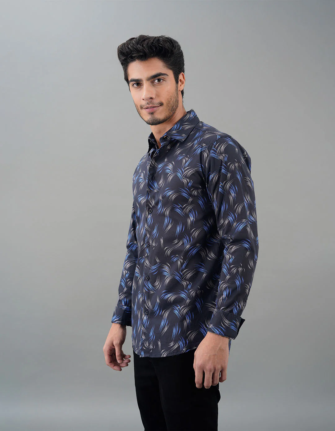 Black Full Sleeves Printed Shirt - Image 3