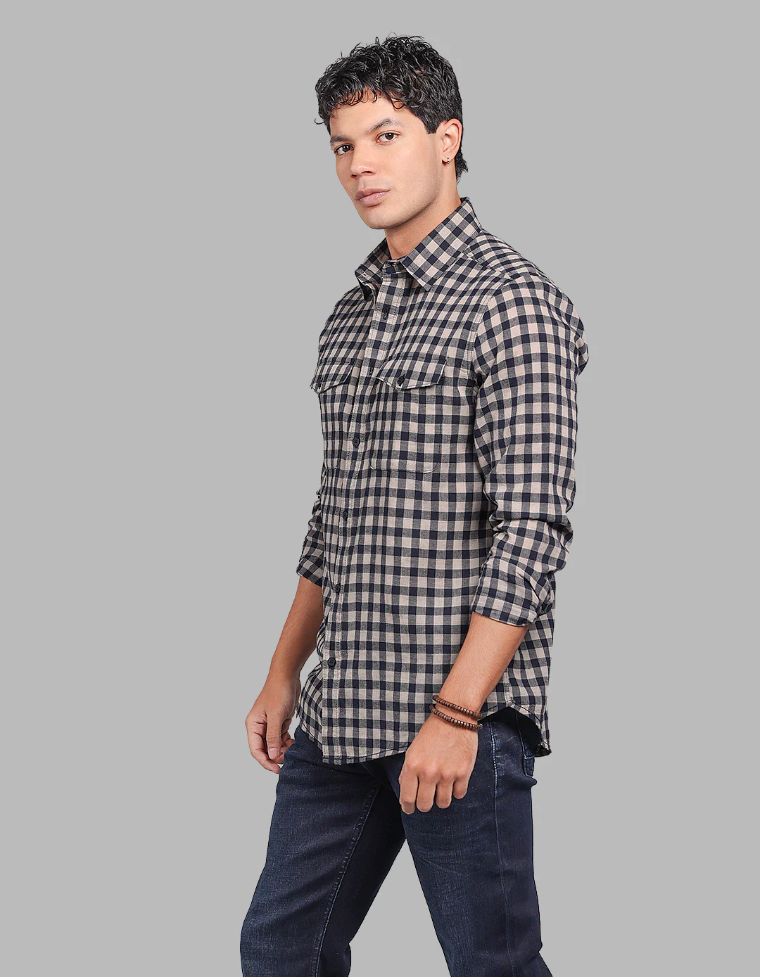 Black Full Sleeve Check Shirt - Image 3