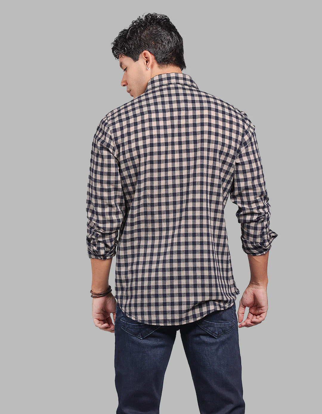 Black Full Sleeve Check Shirt - Image 5