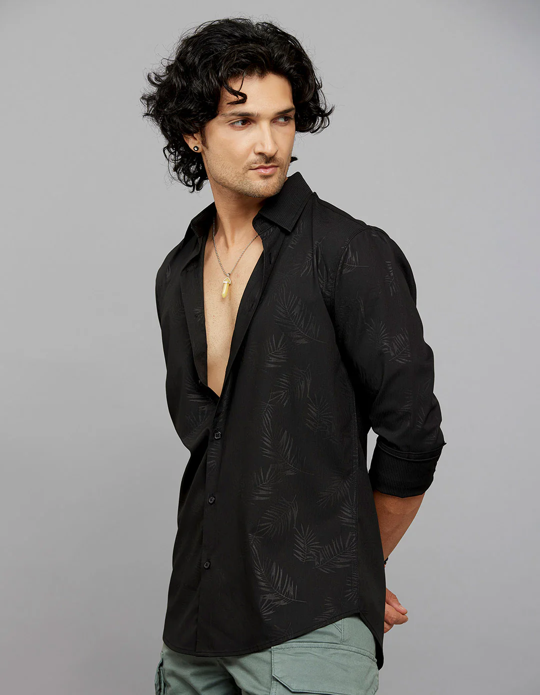 Black Full Sleeves Printed Shirt - Image 3