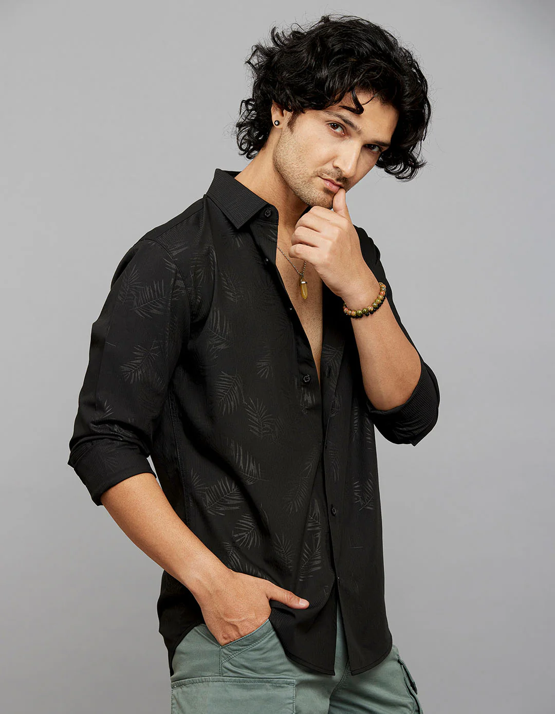 Black Full Sleeves Printed Shirt - Image 4