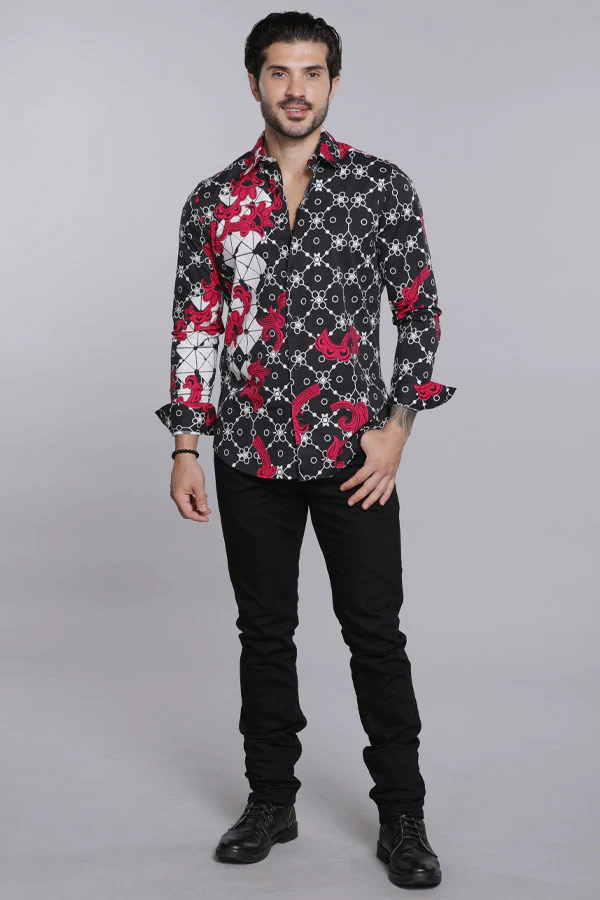 Black Full Sleeves Printed Shirt - Image 2
