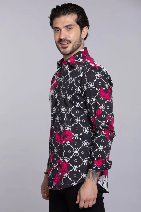 Black Full Sleeves Printed Shirt - Image 3