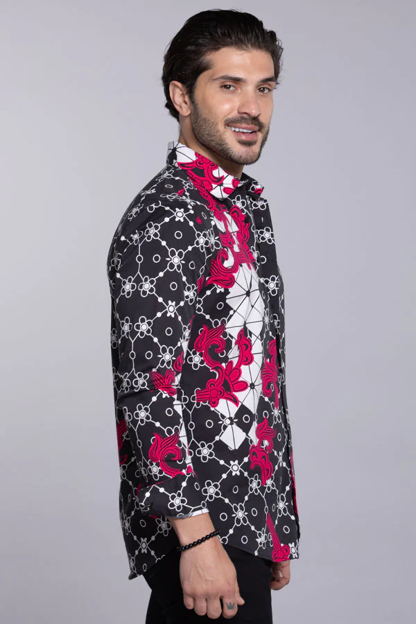 Black Full Sleeves Printed Shirt - Image 4