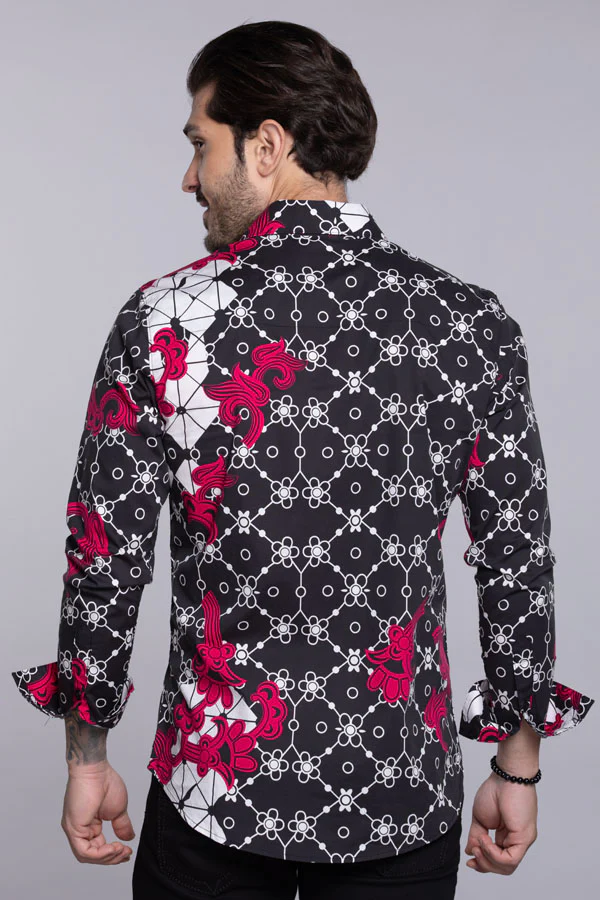 Black Full Sleeves Printed Shirt - Image 5