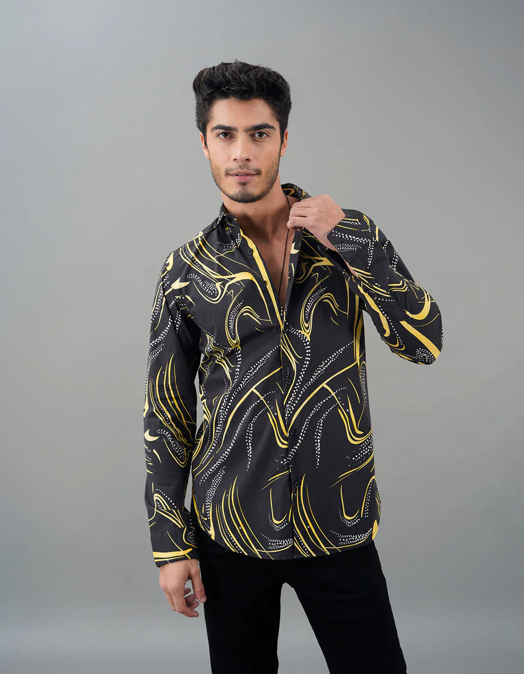 Black Full Sleeves Printed Shirt - Image 3