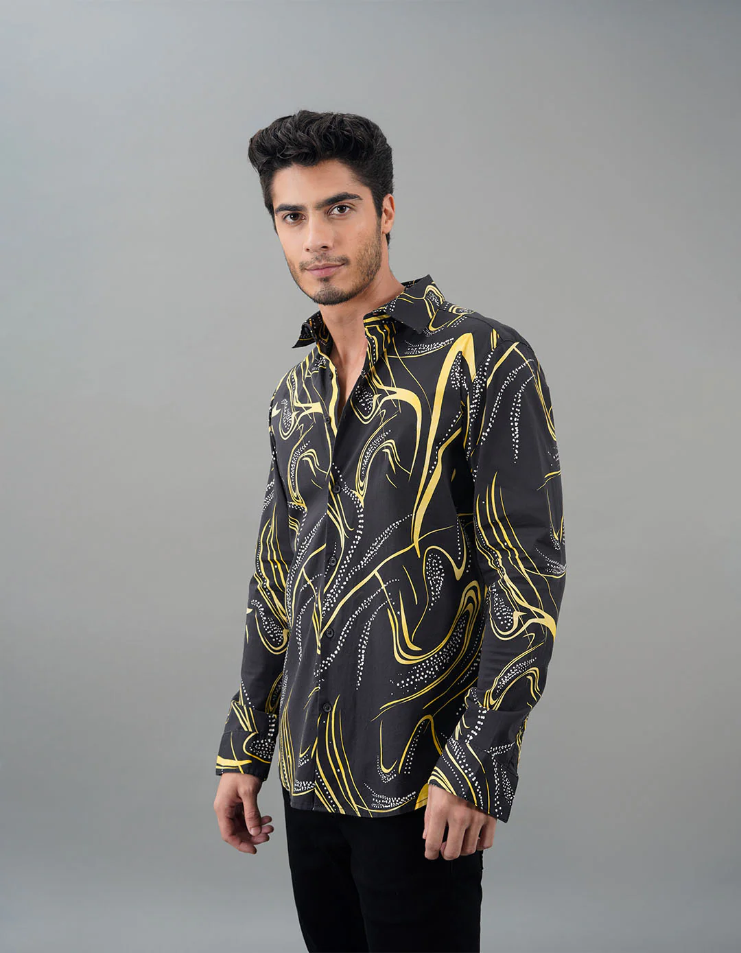 Black Full Sleeves Printed Shirt - Image 4