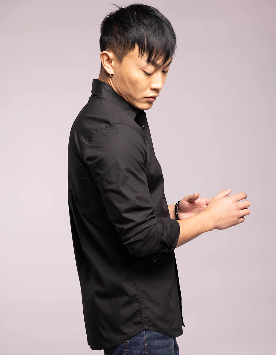 Black Full Sleeves Solid Shirt - Image 3
