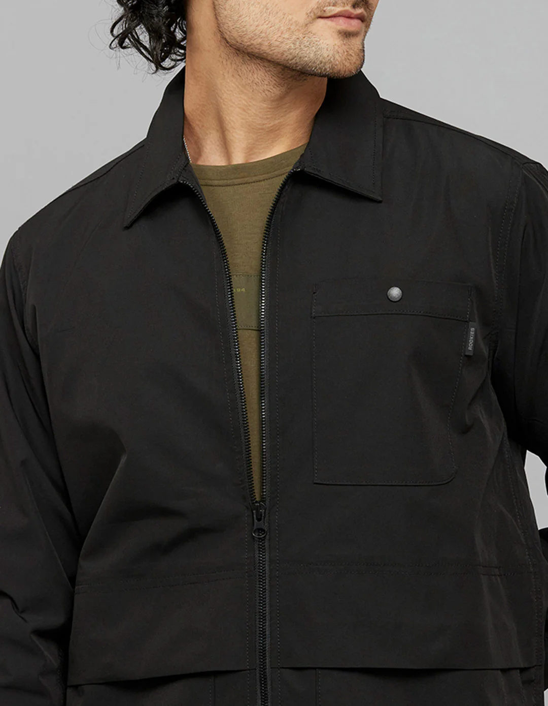 Black Full Sleeves Zipper Front Closure Shacket - Image 6