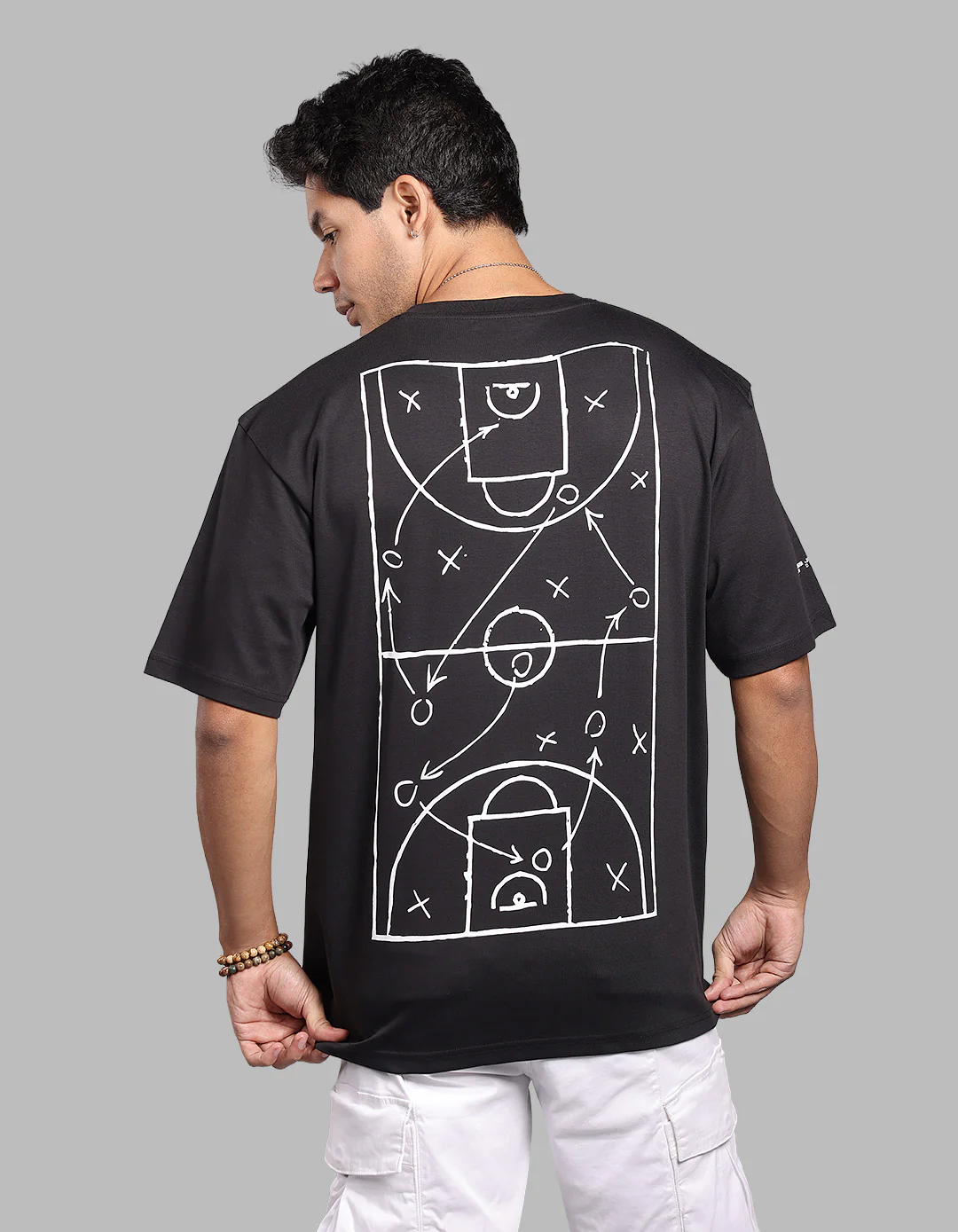 Black Half Sleeve Oversize Tee