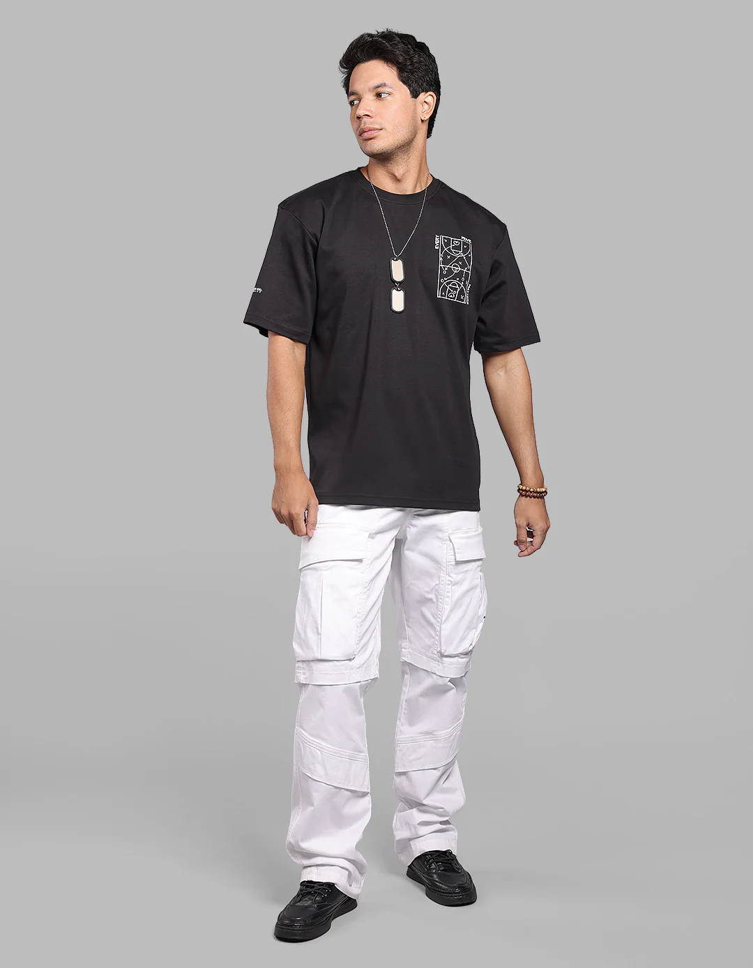 Black Half Sleeve Oversize Tee - Image 6