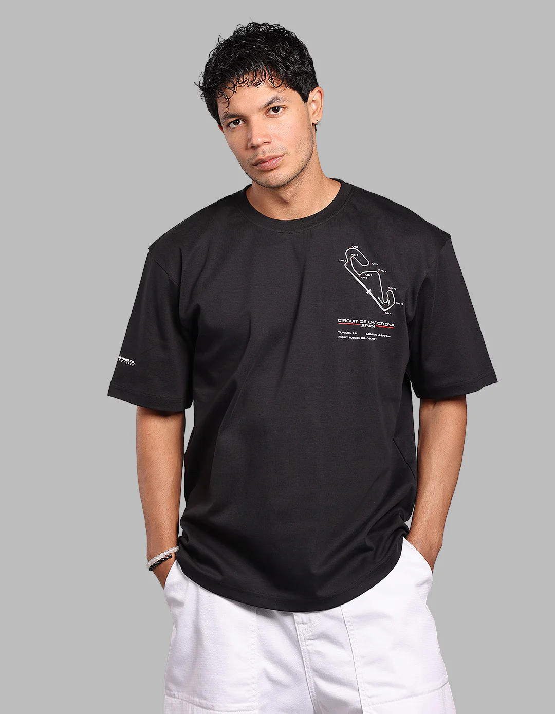Black Half Sleeve Oversize Tee - Image 2