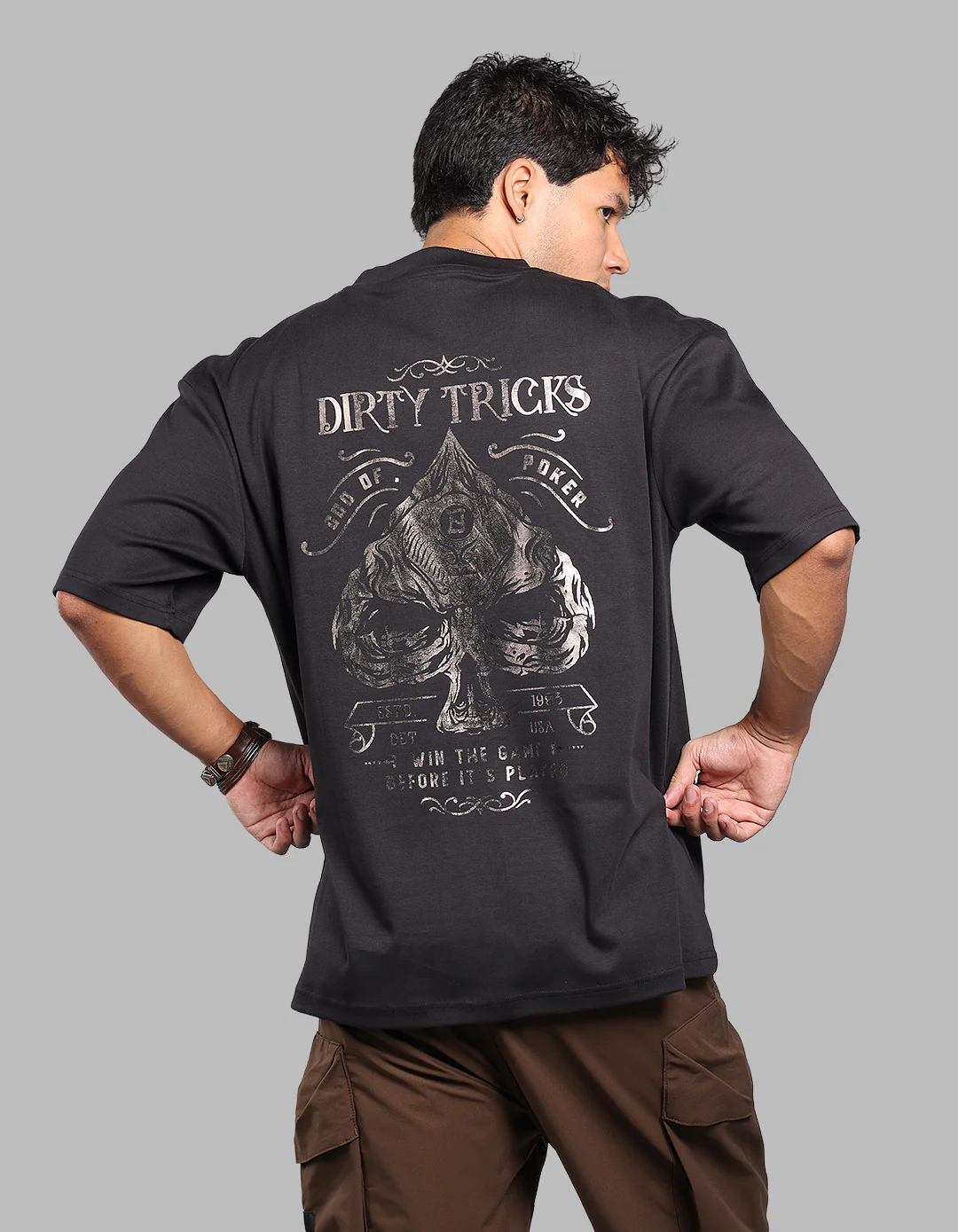 Black Half Sleeve Oversize Tee