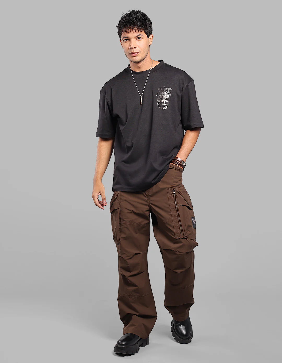 Black Half Sleeve Oversize Tee - Image 6