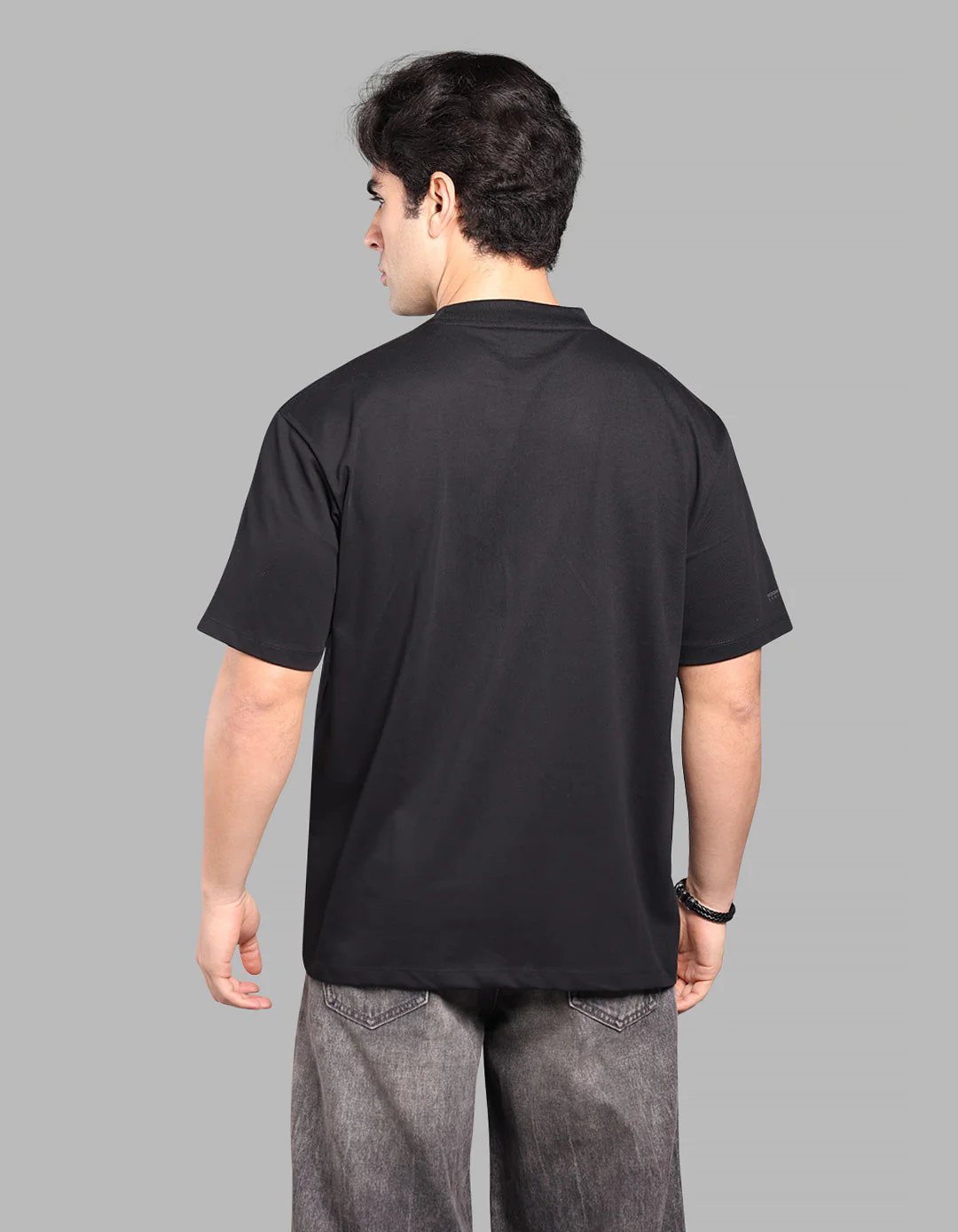 Black Half Sleeve Oversize Tee - Image 6