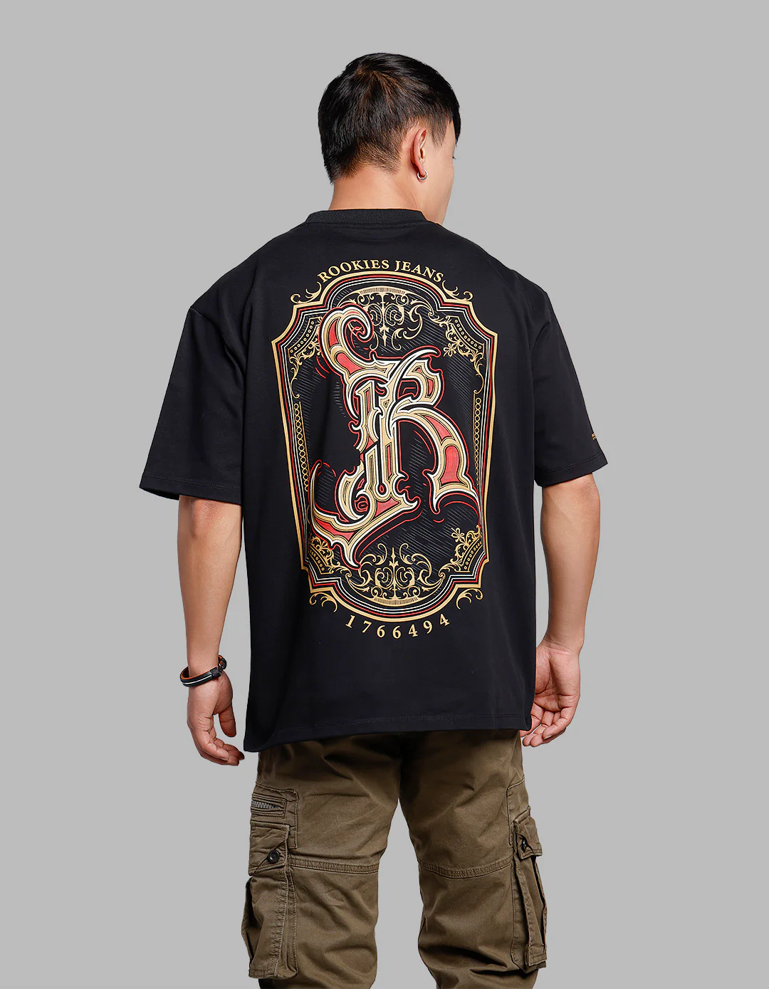 Black Half Sleeves Oversize Tee