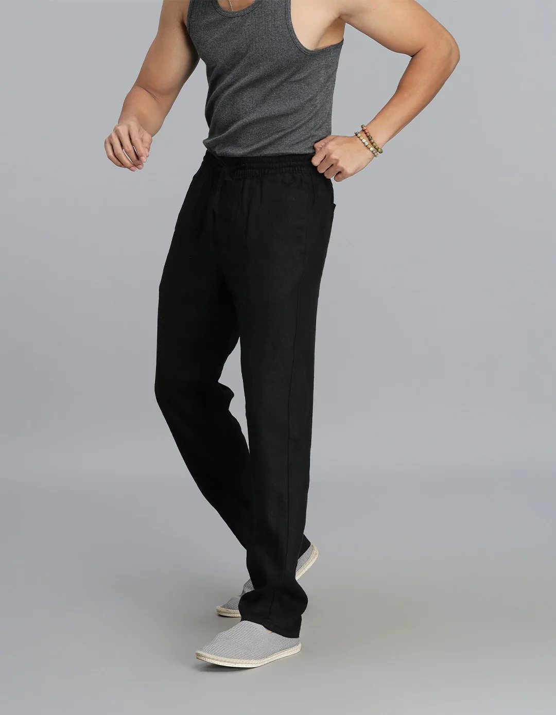 Black 100% Linen Pant - Image 4
