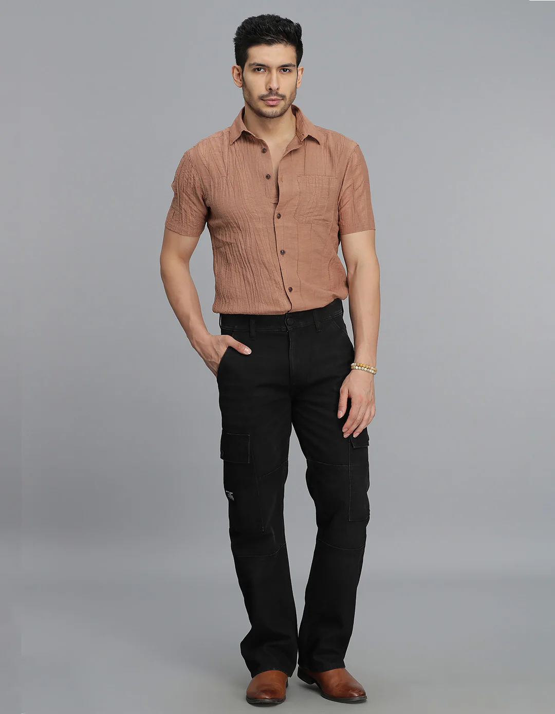 Black Loose Fit Denim Cargo Pant - Image 2