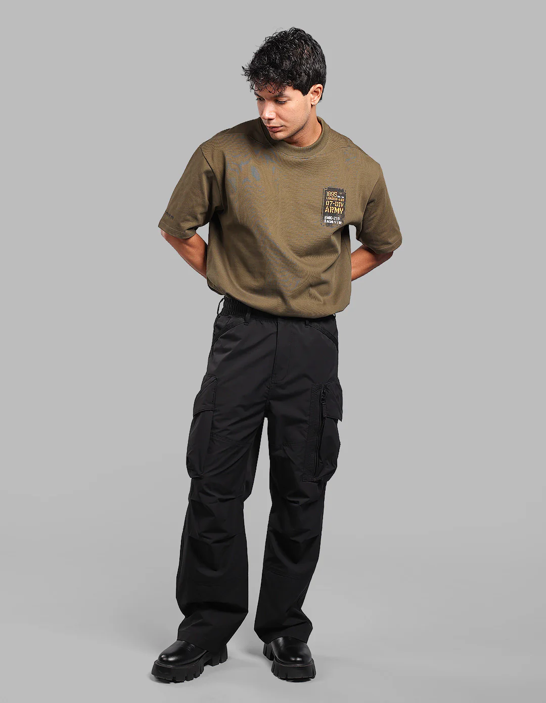 Black Loose Fit Utility Cargo - Image 2