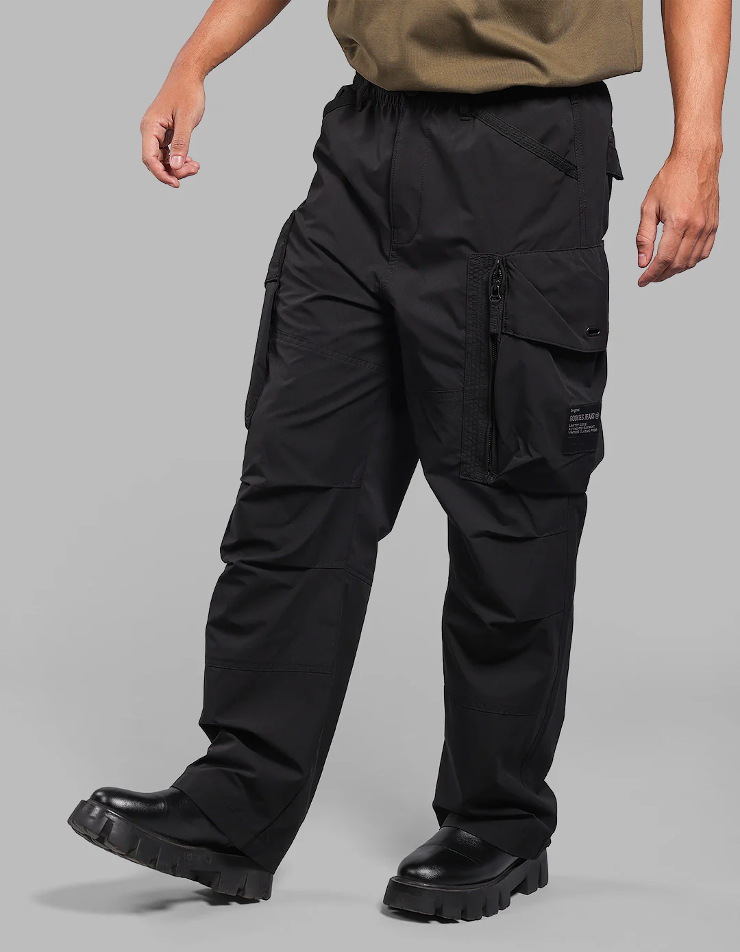 Black Loose Fit Utility Cargo - Image 3