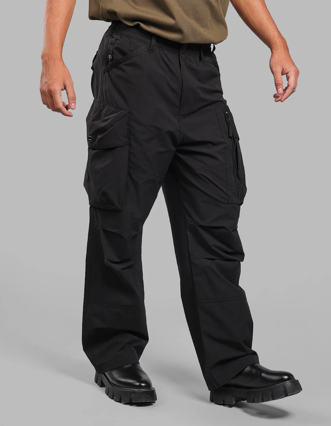 Black Loose Fit Utility Cargo - Image 4