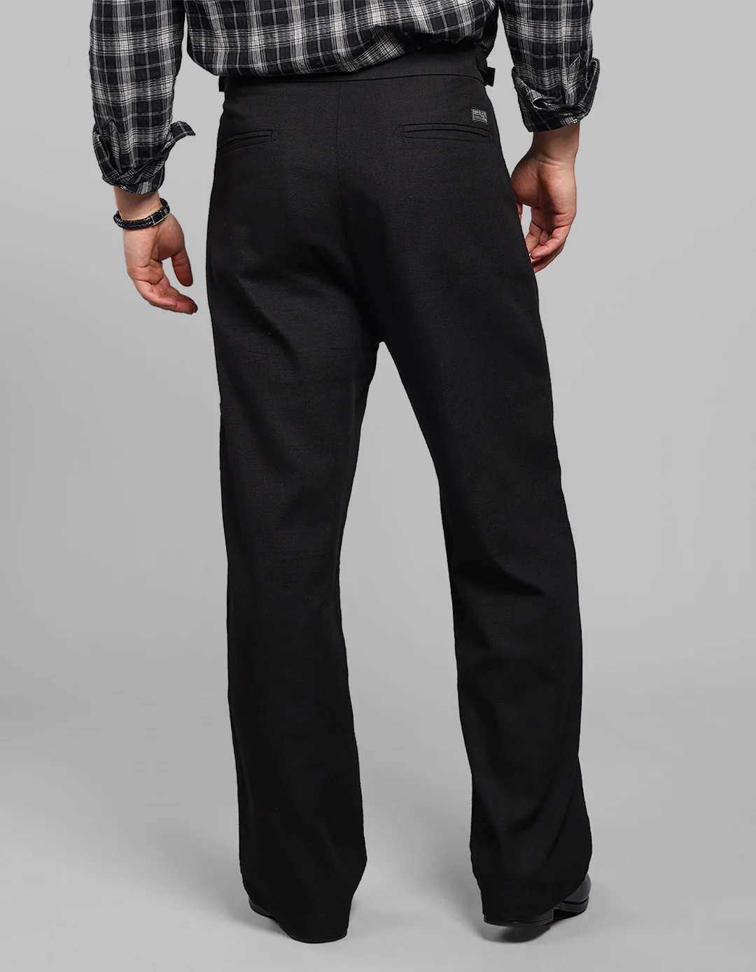 Black Pleated Korean Fit Cotton Pants - Image 5