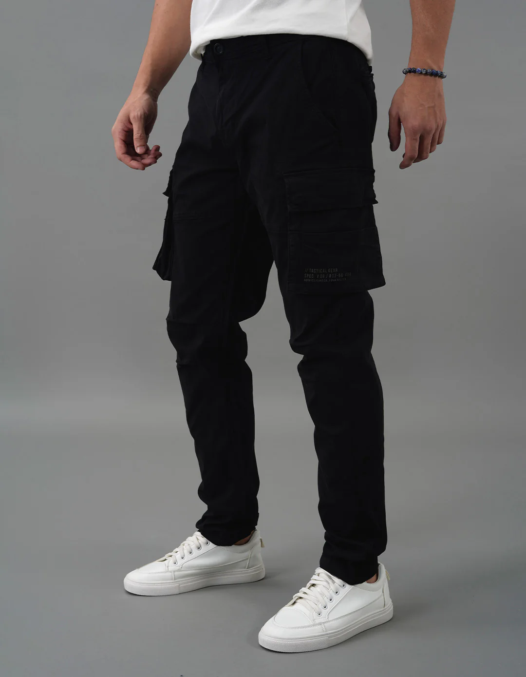 Black Regular Fit Cargo Pant - Image 3