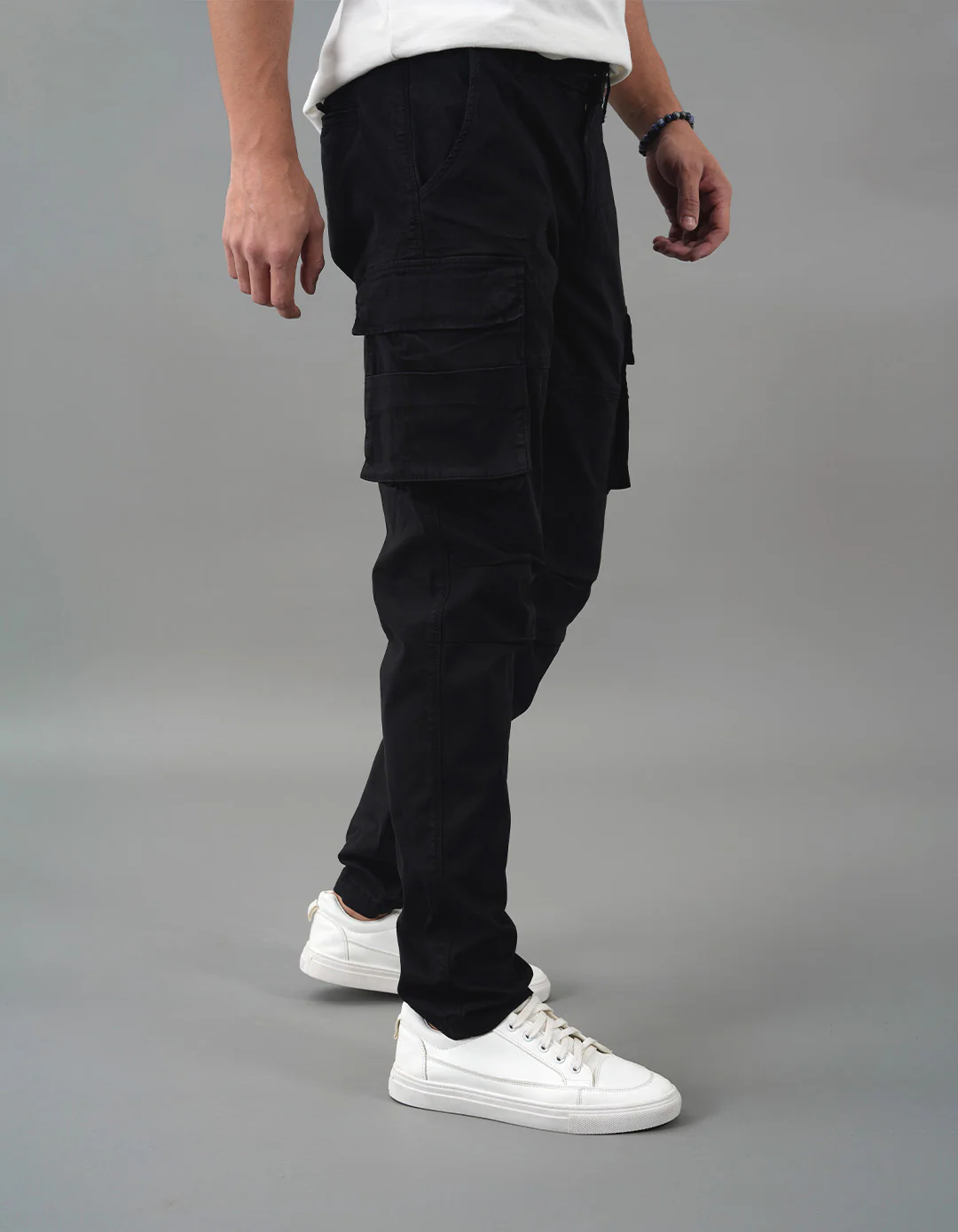 Black Regular Fit Cargo Pant - Image 5