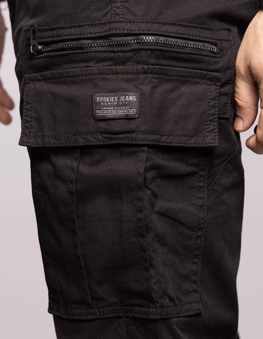 Black Regular Fit Cargo Pant - Image 3