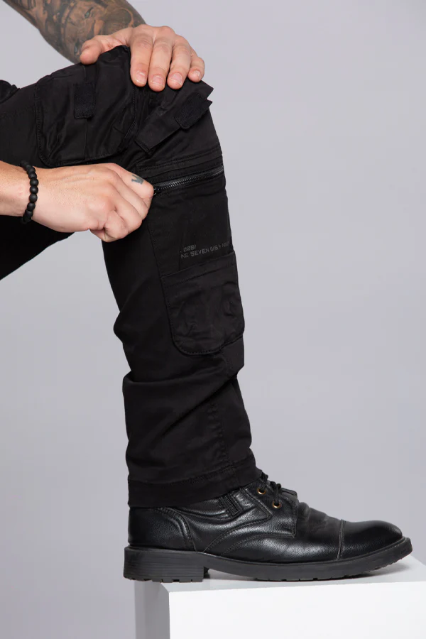 Black Regular Fit Cargo Pant - Image 6